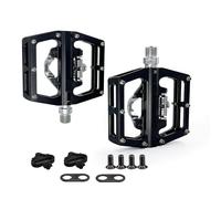 Compatible avec Les pédales Gineyea Double Fonction-pédales à Plate-Forme Automatique et Plate compatibles SPD avec Crampons for Gravier et VTT(Black)
