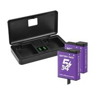 Compatible avec Les séries DJI Osmo Action 6 5 Pro/4/3 et 360, Batterie et Chargeur d'appareil Photo 2250 mAh.(2 Battery 1 Charger)