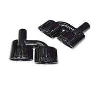 Compatible avec les silencieux Mercedes-Benz Classe C, Classe E, Classe S, mise à niveau de l'embout d'échappement, C63 AMG R, embout d'échappement ovale soudé à quatre embouts de sortie(Black B)