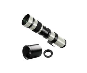 Compatible avec Les téléobjectifs Plein Format 420-800 mm F8.3-F16 avec convertisseur 2X et Monture T2(A9,E-Mount(FE))