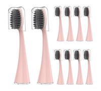 Compatible avec les têtes de brosse à dents de rechange Burst, lot de 10 avec poils en charbon doux et housse(10pcs pink)