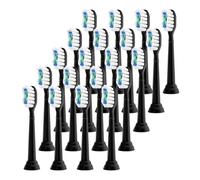 Compatible avec les têtes de brosse à dents rechange for électrique Philips Sonicare, tête Diamond Clean for 4100 5300 6500(Black-20 Pcs)