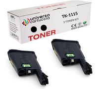 Compatible Avec Lestoner Kyocera Tk-1115 Noir Cartouche 1T02M50Nl1 Compatible Avec Les Imprimantes Ecosys Fs-1041, Fs-1220Mfp, Fs-1320Mfp (2 Tk1115)[ENC945193]