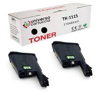 Compatible avec lesToner Kyocera TK-1115 Noir Cartouche d'origine 1T02M50NL1 Compatible avec Les imprimantes ECOSYS FS-1041, FS-1220MFP, FS-1320MFP (2 TK1115)