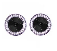 Compatible avec l'iPhone 14/14 Plus - Lot de 2 protections d'objectif d'appareil photo en verre mauve et orné de joyaux