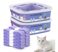 Compatible avec Litter Genie Standard,Plus,XL, Style,Sacs de Remplissage pour litière pour Chat,Sacs Anti-odeurs,Couleur Violette(10 pièces)