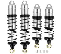 Compatible avec Losi MiniB 2WD 1/16 RC pour Buggy Camionnette Amélioration Pièces Et Accessoires 4 Amortisseurs en Alliage D'aluminium Amortisseurs RC(Black)