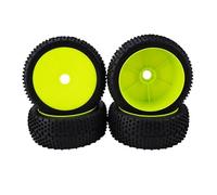 Compatible avec Losi pour HPI pour Kyosho MP9 1/8 RC Tout-Terrain Voiture pour Buggy 4 Pièces Pneus en Caoutchouc Hexagonaux 17mm Pneu De Jante De Roue Avant Et Arrière Roue Voiture RC
