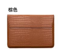 Compatible Avec Macbook Pro Computer Bag Apple Lenovo Huawei Horizontal Type Thin Pu Leather Notebook Sleeve Bag-Brown-11 Inch