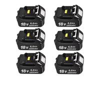 Compatible Avec Makita, Batterie Lithium-Ion 18V Avec Haute Capacité 6,0 Ah For Outil Électrique BL1830 BL1815 BL1860 BL1840(18V MT6.0mAh 6pcs)
