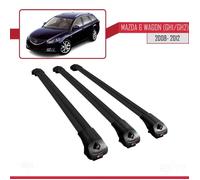 Compatible Avec Mazda 6 Wagon (Gh1-Gh2) 2008-2012 Barres De Toit Ace-1 Railing Porte-Bagages De Voiture 3 Barras Noir