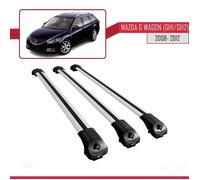 Compatible Avec Mazda 6 Wagon (Gh1-Gh2) 2008-2012 Barres De Toit Ace-1 Railing Porte-Bagages De Voiture 3 Barras Gris