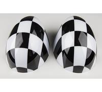 Compatible avec Mini Cooper Accessories Décoration ABS Coque, pour R56 Hatchback 2007-2013 (à carreaux, rétroviseur latéral pliable non électrique)