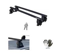 Compatible avec Mini One/Cooper 3 des Portes année 2008 avec Toit Lisse FIX024G Barres Porte-Bagages 112CM Barre MENABÒ Acier+KIT DE Montage+Pied+Serrure avec CLÉS