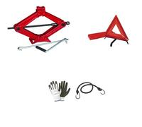 Compatible avec Mitsubishi Space Star CRIC A Ciseaux 2 TONNES + Triangle d'urgence avec Gaine CRIC Compact pour Le Levage des Roues, PNEUS DE Voiture Homologue Universel