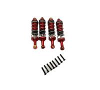 Compatible avec MJX pour Hyper Go 14301 14302 14303 1/14 RC Car Upgrade Parts Ensemble De 4 Pièces Amortisseur Hydraulique Trou À Trou 60 Mm Amortisseur RC(Red)