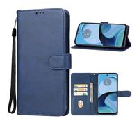 Compatible avec Motorola Moto G54 / XT-2343-1 XT2343-2 Coque Stand Flip Livre Magnétique Gel TPU Protection Portefeuille Eco Cuir Porte-cartes (Bleu)