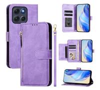 Compatible avec Motorola Moto G56 5G Coque Etui en Cuir ,Compatible avec Motorola Moto G66Y / G66J 5G PB810000JP PB810001JP PB810002JP Flip PU Cuir Zip Portefeuille Etui pour téléphone portable Purple