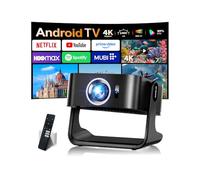 【Compatible avec Netflix & Auto Focus】 Videoprojecteur 4K Ultra HD 1080P Mini Projecteur Video avec WiFi 6 et BT 5.4 et évitement Automatique des Obstacles pour TV Stick/Laptop/PS5/HDMI Noir