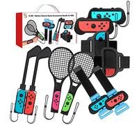 Compatible avec Nintendo Switch Accessories 10 en 1, Switch Schutzhülle 2 Pack + Just Dance 2020 2021 und Zumba Burn It Up 2 Pack + Mario Tennis Racket 2 Pack + Golf Club 2 + Sport Beingurt 2 Pack