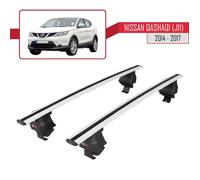 Compatible avec Nissan Qashqai - Dualis (J11) Pre-Facelift 2014-2017 Barres de Toit ACE-4 Railing Porte-Bagages de voiture - Gris