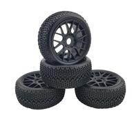 Compatible avec Nitro pour HPI pour HSP pour Camping-Car pour Kyosho 4 Pièces 112mm * 45mm Pneus Buggy Tout-Terrain 17mm Moyeux Hexagonaux pour Voiture 1/8 RC Roue Voiture RC(Color2)