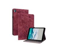 Compatible avec Nokia T10 Étui de tablette intelligente multifonctionnelle en cuir mortel avec support et emplacement pour carte-Rouge Rouge