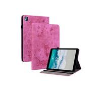 Compatible avec Nokia T10 Étui de tablette intelligente multifonctionnelle en cuir mortel avec support et emplacement pour carte-Rose Rose