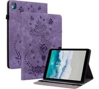 Compatible avec Nokia T10 Étui de tablette intelligente multifonctionnelle en cuir mortel avec support et emplacement pour carte-Violet Violet