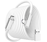 Compatible avec Oculus Quest 2 Link Cable 6,1 m, Kuject VR Câble de casque pour Oculus Quest 2/Quest 1, USB 3.0 de type C vers C, câble de chargement de données haute vitesse pour PC de jeu et chargeurs USB C, blanc