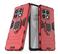 Compatible avec OnePlus 10 Pro Coque, Anneau de Support Téléphone Voiture Magnétique Bague 360 Étui de Protection (Rouge)