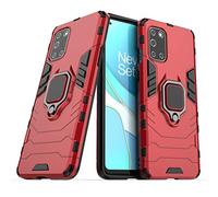 Compatible avec OnePlus 8T Coque, Anneau de Support Téléphone Voiture Magnétique Bague 360 Étui de Protection (Rouge)