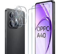 Compatible Avec Oppo A40/A40m 4g/A60 5g Verre Trempé, 2 Pièces Protection Écran + 2 Pcs Caméra Protecteur, 9h Dureté Sans Bulles Anti-Huile/Anti-Rayures/Anti-Empreinte Hd Film Protection Décran