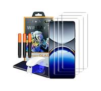 NOVAGO Compatible avec OPPO Find X8 Pro - 3 Films écran verre trempé incurvé résistant avec colles et lampe fournies