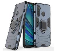Compatible avec OPPO Realme 5 Pro, Realme Q Coque, Anneau de Support Téléphone Voiture Magnétique Bague 360 Étui de Protection (Bleu Marine)