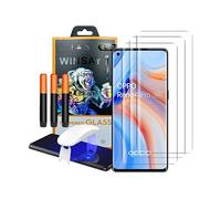 NOVAGO Compatible avec Oppo Reno 4 Pro/Reno4 Pro/Reno 6 Pro/Reno6 Pro - 3 Films écran verre trempé incurvé résistant avec colles et lampe fournies