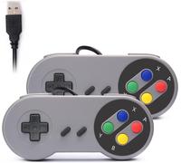 : Compatible Avec Pc/Mac,2xmanette De Jeu Usb Style Console Super Nintendo Snes