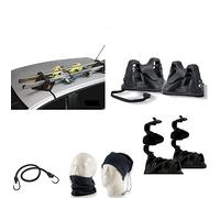 Compatible avec Peugeot 3008 5P à partir de 16 et 20 portes de ski magnétiques lisses pour toit de voiture, 2 paires de skis, porte-skis homologués aimants