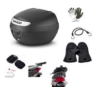 Compatible avec Piaggio MP3 YOURBAN 300 i.e. LT Top Case SH26 26 litres Noir pour 1 Casque Complet+Plaque Universelle pour Porte-Bagages Moto Scooter+KIT DE Montage