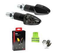 Compatible avec Polaris Ranger RZR 900 S XP EFI 4X4 FLÈCHES DE Moto À LED 12V LENTILLE Blanche FLÈCHES Orange Clignotant DE Direction APPROUVÉ ET 1 Paire = 2 PIÈCES