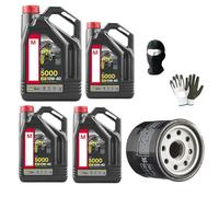 Compatible avec Polaris Sportsman 800 EFI E Stealth VIDANGE Moto 4 litres D'HUILE 10W40 5000 4T Technologie HC-Tech + Service Moteur Filtre À Huile