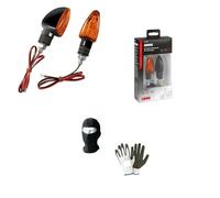 Compatible avec Polaris Trail Boss 330 E 2X4 Paire DE FLÈCHES LED pour Motos HOMOLOGUÉES INDICATEUR DE Direction LAMPA 12V Noir avec Verres Orange