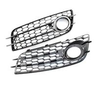 Compatible Avec Pour A4 B8.5 Standard Edition 2013 2014 2015 2016 Grille Phare Antibrouillard Automobile Couvercle Calandre Accessoires Voiture enjoliveur antibrouillard(Black)