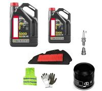 Compatible avec Quadro 350S KIT d'entretien pour Scooter 2 litres D'HUILE 10W40 5000 4T Technologie HC-Tech+Filtre À Huile+Filtre À AIR+Bougie D'ALLUMAGE