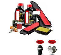 Compatible avec Quadro 350S Service Complet-Entretien Changement DE LUBRIFIANT Moteur Moto 5000 10W40 4 Temps TECHNOLOGI HC-Tech+Filtre À Huile+F.À AIR+Bougie D'ALLUMAGE DIY