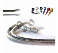 Compatible avec/Remplacement pour FZ6 N/S - 04/10 - KIT 3 DURITES AVIATION AVANT INOX/ALU / 3016528