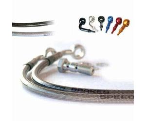 Compatible avec/Remplacement pour FZ6 N/S - 04/10 - KIT 3 DURITES AVIATION AVANT INOX/ALU / 3016528