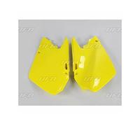 compatible avec/remplacement pour RM 125 / RM 250-03/05- PAIRE PLAQUES LATERALES UFO JAUNE-SU03996-102