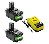 Compatible Avec Ryobi 18V 8000mAh Batterie Li-Ion Pour Outils Sans Fil One+, Convient Aux P108 P102 P103 P105 P109, Pour Perceuse, Scie, Taille-Haie, Souffleur(2PCS with charger)
