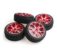 Compatible avec Sakura pour Traxxas pour Tamiya pour HPI pour Kyosho 1/10 RC on-Road Drift pour Touring Car 4 Pièces Jantes en Métal Pneu Caoutchouc Pneu Caoutchouc RC